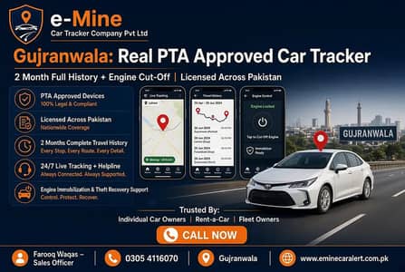 Real PTA Approved Car Tracker | 2 Month Full History, 24/7 monitoring