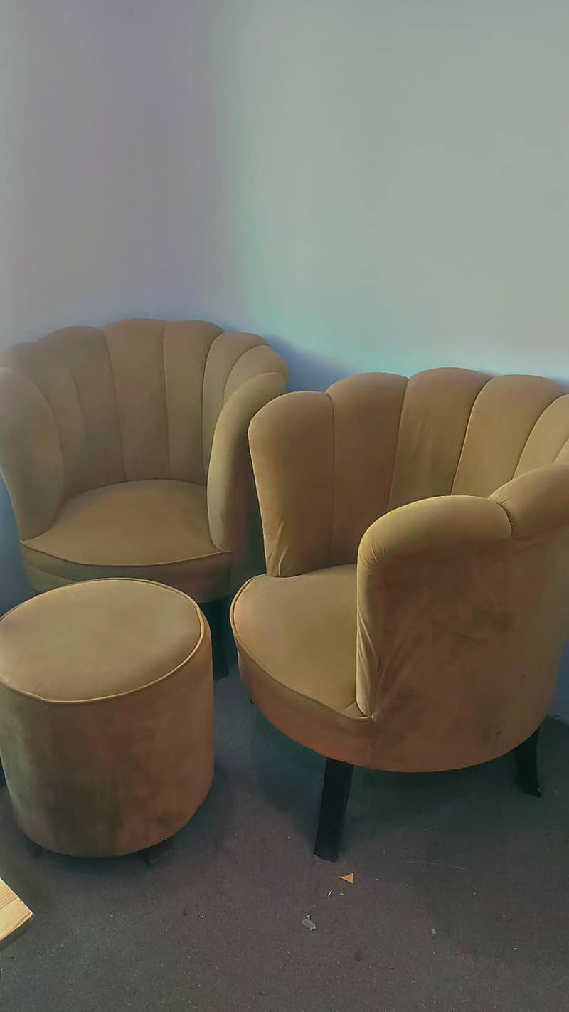 2 set room  coffee chairs/sofas with table 3