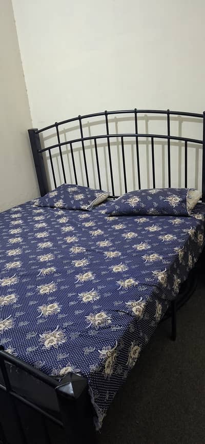 Mughul steel king size bed, with mattress