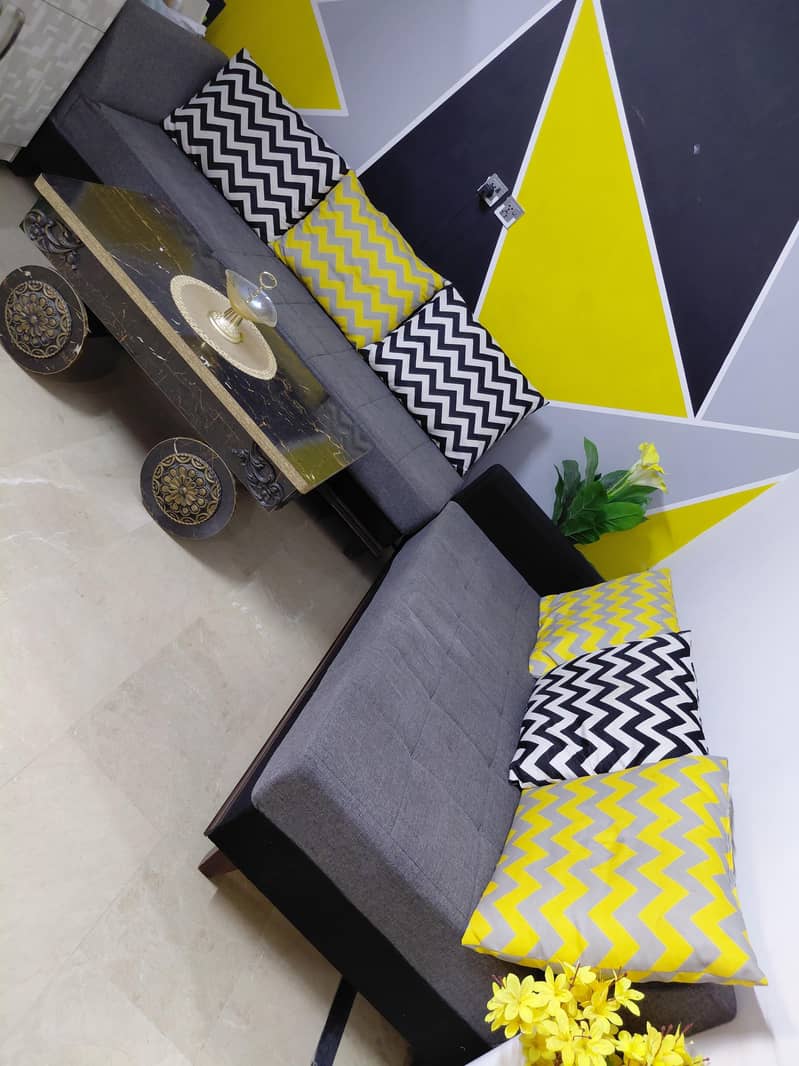 bed set / study table / L shape sofa 5