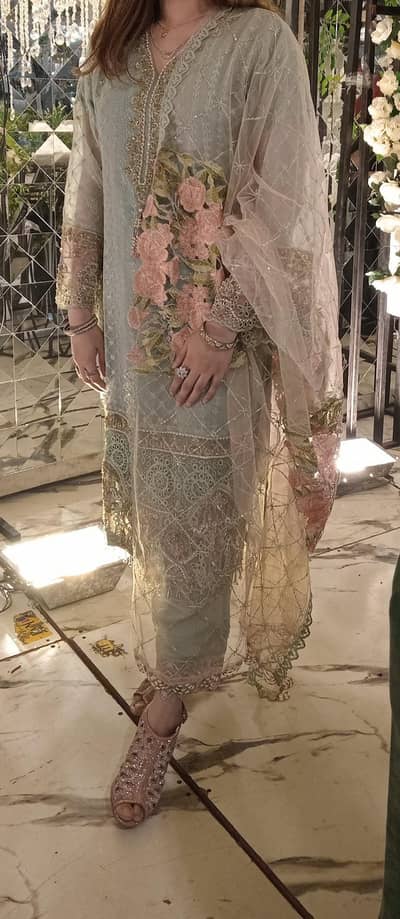 3 pcs Dress beautuful work on duppata