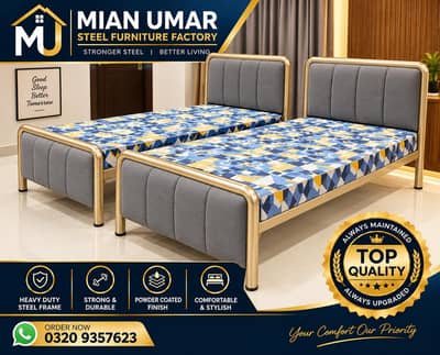 New Iron Heavy Single Bed|Steel Bed|Queen Bed|Bedset