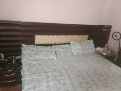 king size bed with mattress wardrobe, dressing table, side tables