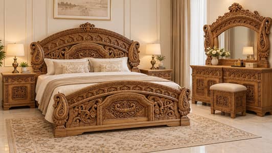 Chiniot Wooden Furniture/bed set for sale/Bed set/luxury bed set