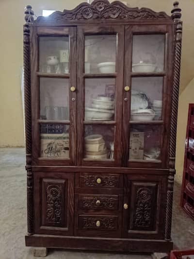 Pure Wooden Crockery Cabinet / برتنوں والی لکڑی کی الماری