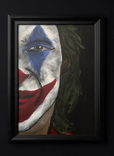 Realistic joker hand made painting