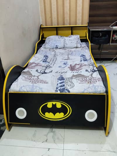 Bat Man design kids bed, wooden .