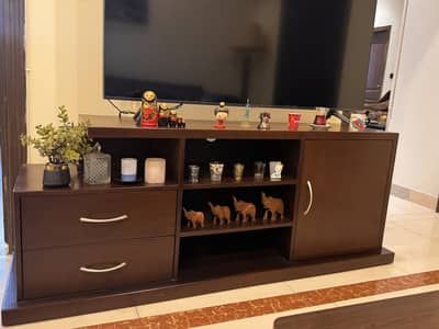 Wooden TV Console with Drawers & Storage