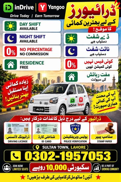 Drivers Require for Indrive/Yangoo