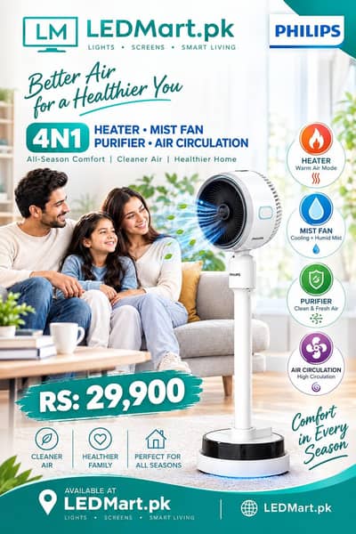 Philips 4N1 electric heater +mist fan humidityfying