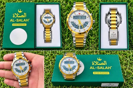 AL-SALAH Premium Men's Watch – Gold & Silver Edition