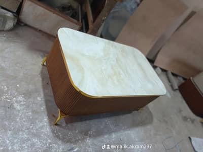 center table , wooden center table, UV top center table, fur
