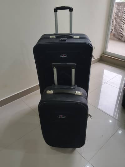 2-Piece Luggage Set Used Travel Suitcases Black