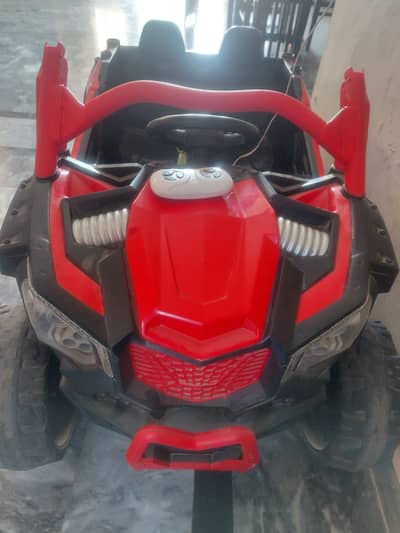 Electric red jeep