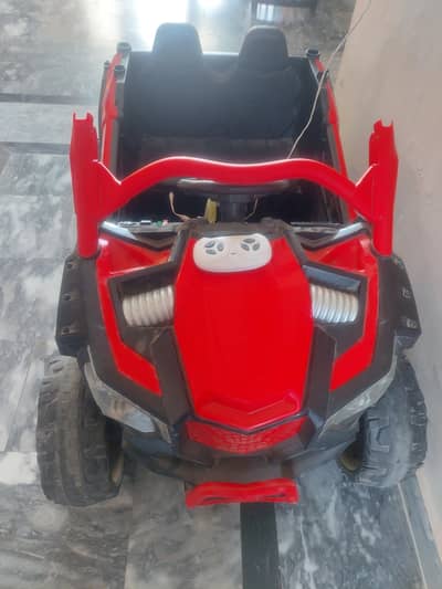 Electric red jeep