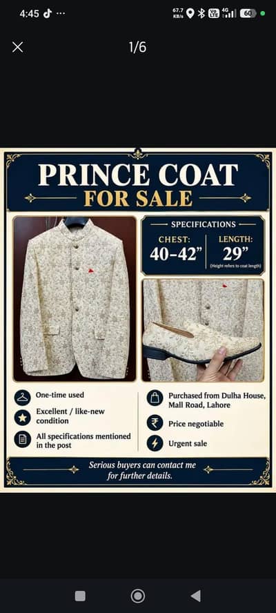 Prince Coat Sherwani