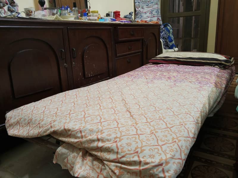 Foldable Single Bed Frame plus Mattress 1