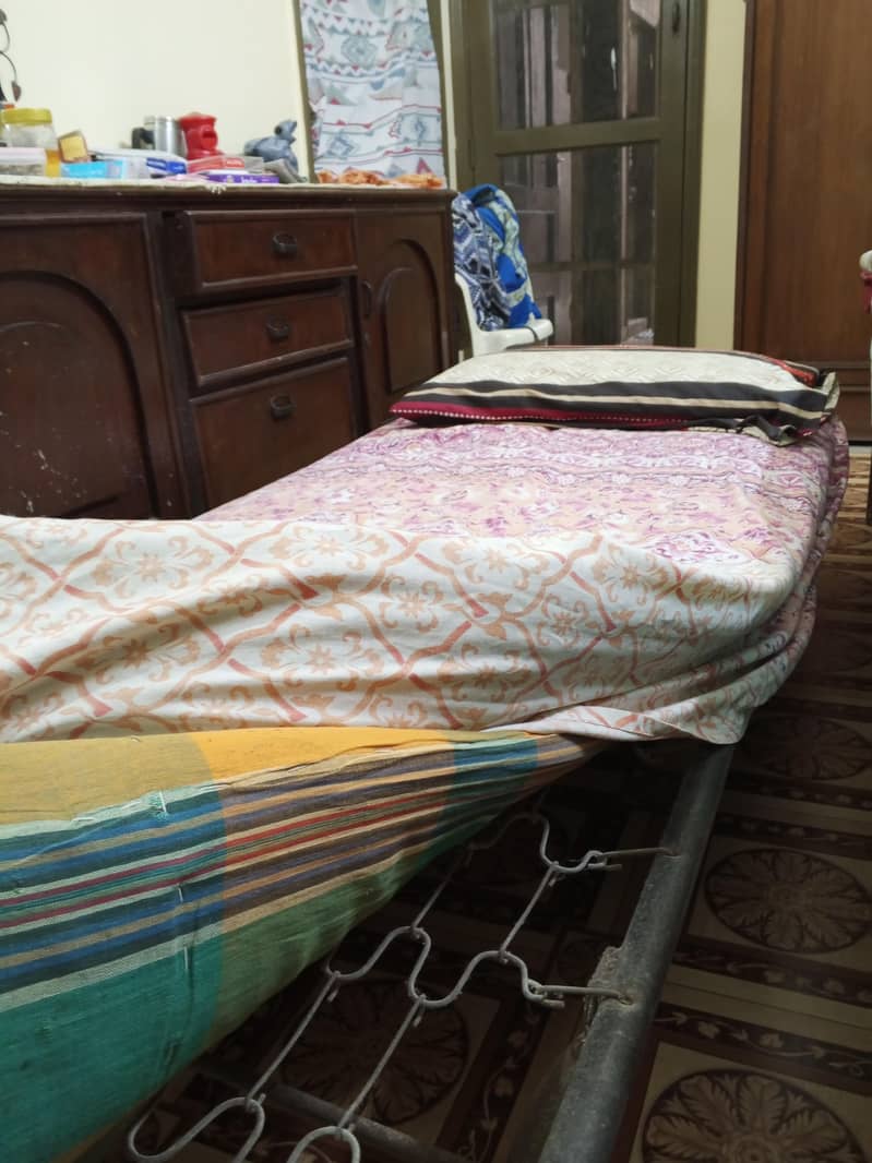 Foldable Single Bed Frame plus Mattress 2