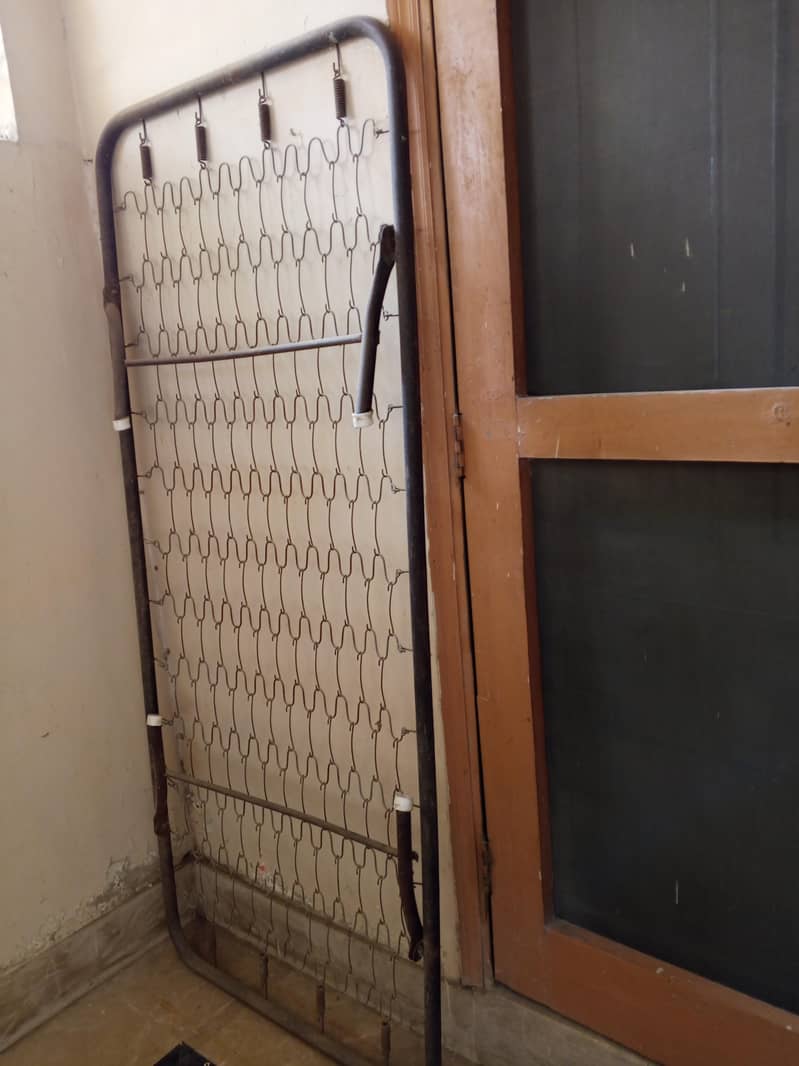 Foldable Single Bed Frame plus Mattress 4