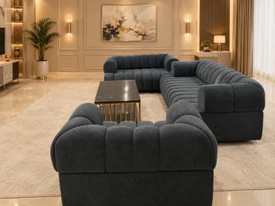 Title: Luxury Modern Grey Sofa Set | 1+2+3 Seater | Elegant Design