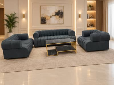 Title: Luxury Modern Grey Sofa Set | 1+2+3 Seater | Elegant Design