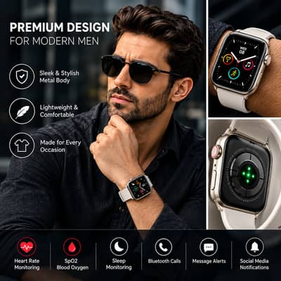 Series 11 Smart Watch with Apple Logo | Bluetooth Calling, Fitness