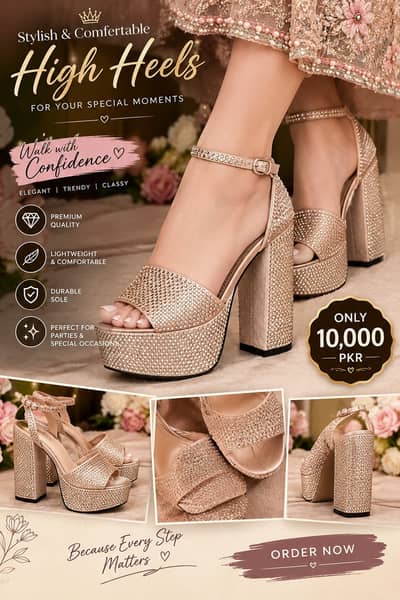 Almas Luxury Women's High Heels Sandals | Rose Gold Party Wear Heels