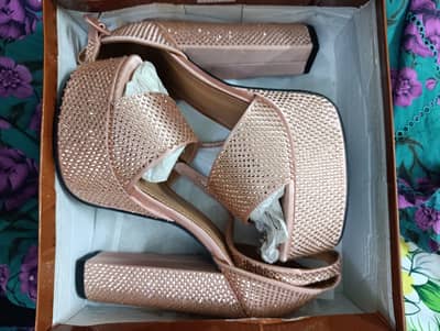 Almas Luxury Women's High Heels Sandals | Rose Gold Party Wear Heels