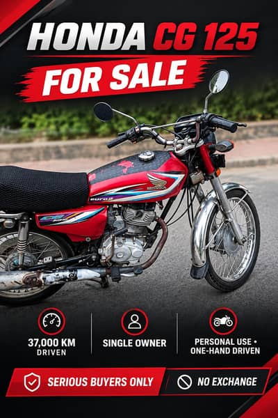 Honda 125 2015 model for sale in good condition