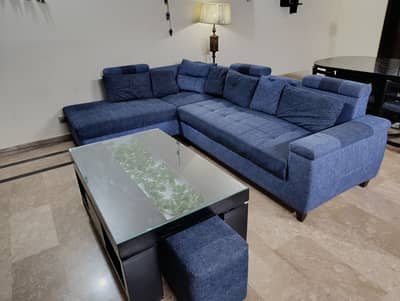 6 Seater Sofa Set | Modern Luxury Living Room Furniture with table