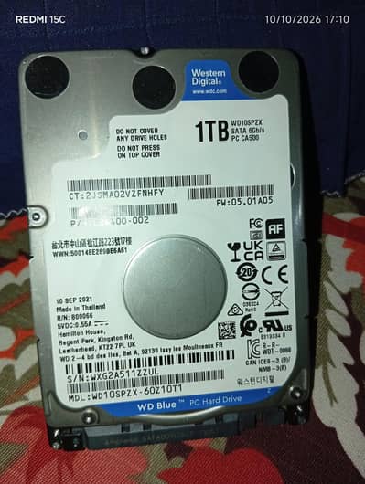 Western Digital 1TB HDD – 100% Health, 10/10 Condition