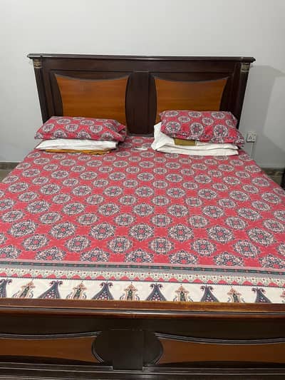 King Size Wood bed with Molty foam mattress