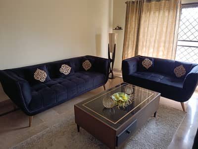 Luxury 6 Seater Sofa Set with Center Table, Decorative Plants &