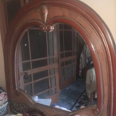double bed with dressing table and side racks for sale