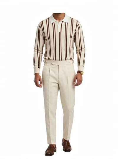 premium one full pair old money shirt and beige formal paint