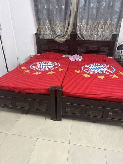 pure wooden single beds