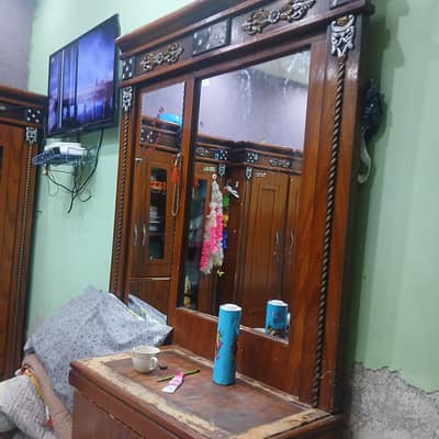 Wooden Bedroom Furniture Set for Sale – Bed, Dressing Table & Wardrobe