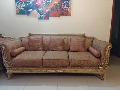 Premium Dico 5-Seater Wooden Sofa Set with Center Table