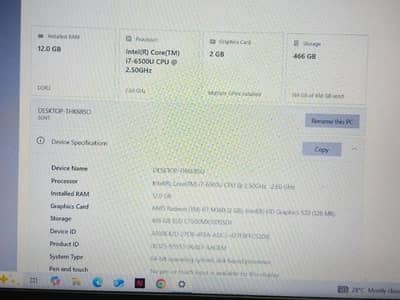 12GB Ram 500GB SSD 2GB graphic card AMD radeon