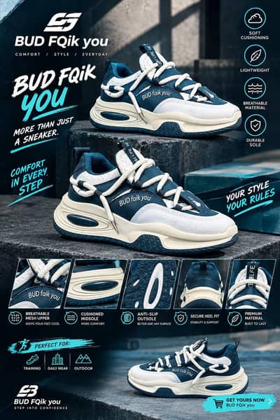 BUD FQik You Premium Chunky Sneakers | Joggers – Brand New