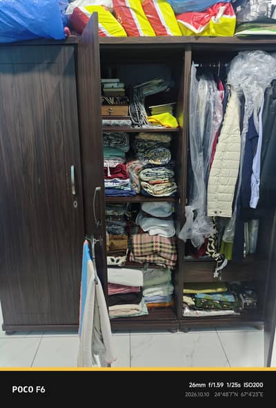 Used Wooden 3 Doors Wardrobe for Sale