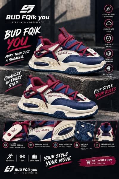 Premium Air Cushion Outdoor Gym & Running Shoes – Size [40-45]