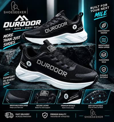 OUROOR | Breathable Non-Slip Jogging & Hiking Sneakers (Mint & Orange]