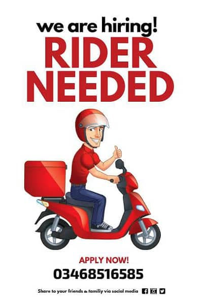 Urgent need for Riders @ Peekaboo
