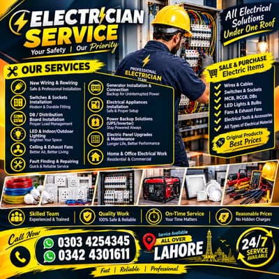 Electrician Services Lahore | Wiring, Repair & Installation