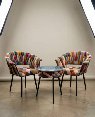 2 branded chair , 1 coffee table
