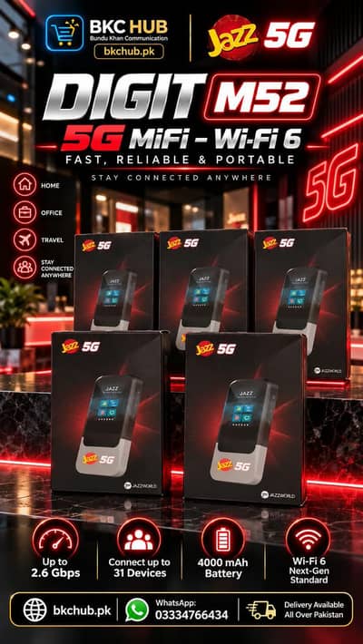 Jazz 5G MiFi | WiFi 6 | Portable Internet Device | PTA Approved | COD