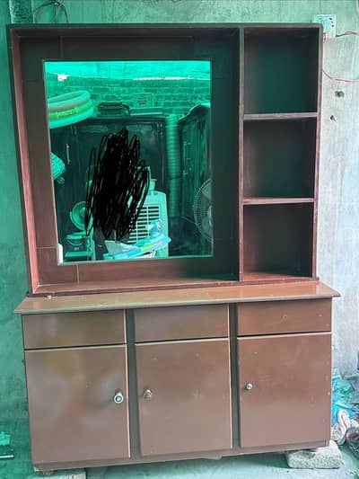 Wooden Dresser with Drawers and Cabinets