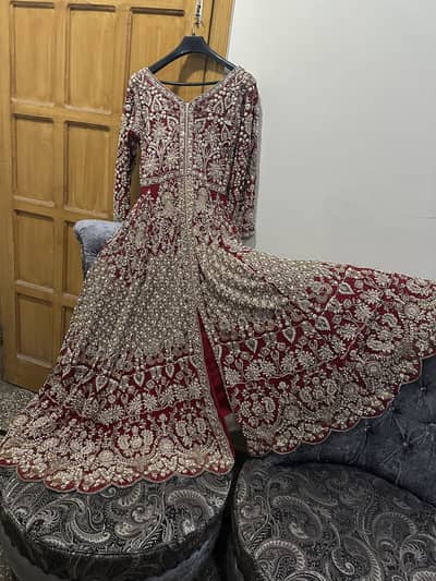 Brand New/Unworn Heavy Maroon Bridal Maxi Gown