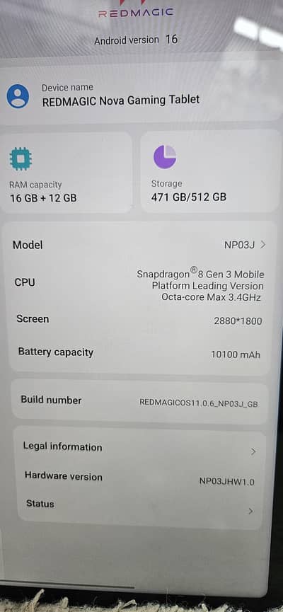 Redmagic nova Gaming Tablet